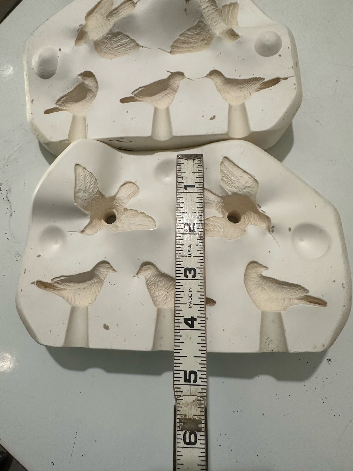 Scioto Ceramic Prod S-1976 Five Mini Doves Birds 1990 Vintage Ceramic Slip Mold