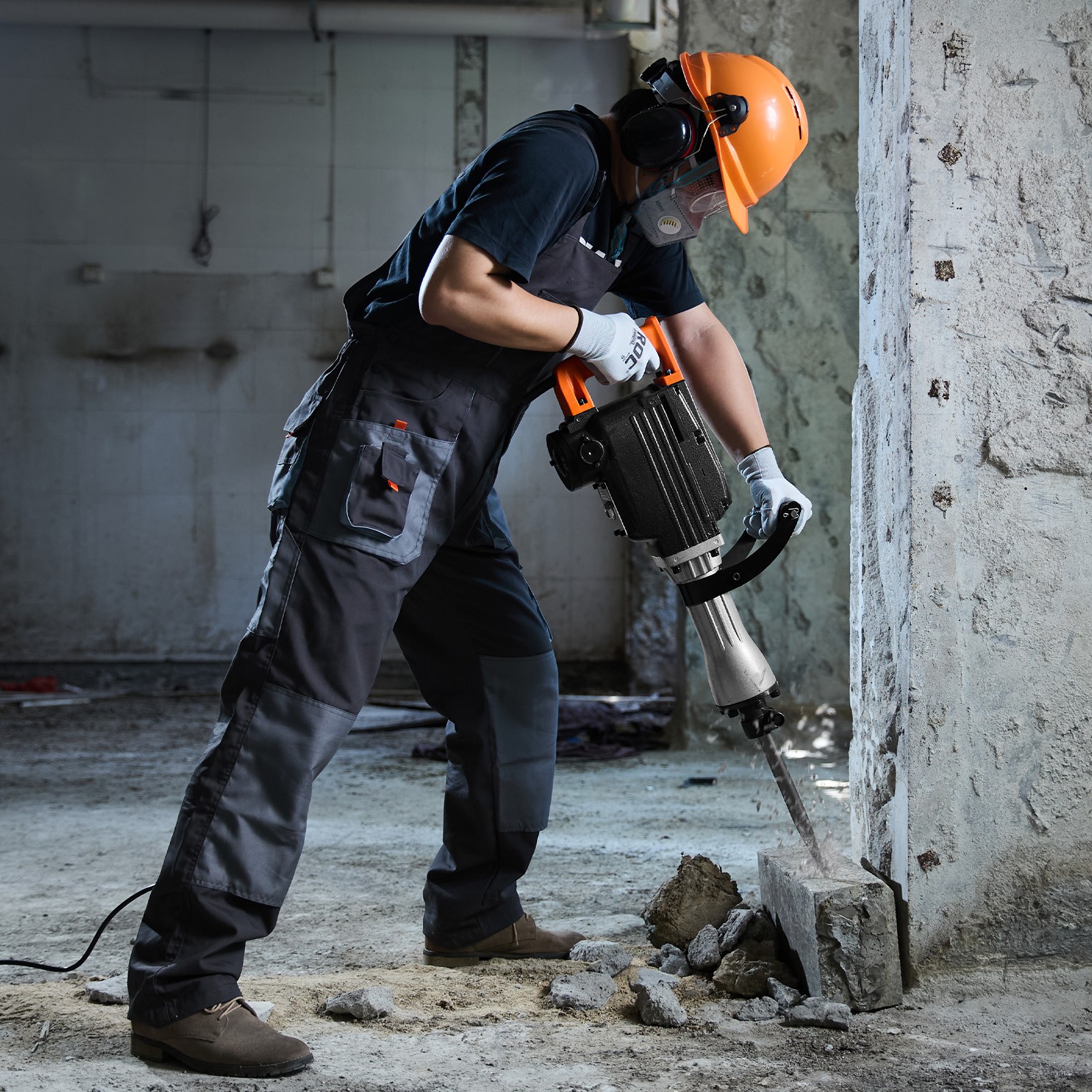 Demolition Jack Hammer Concrete Breaker 2200W Electric Hammer 4 Chisel Bits