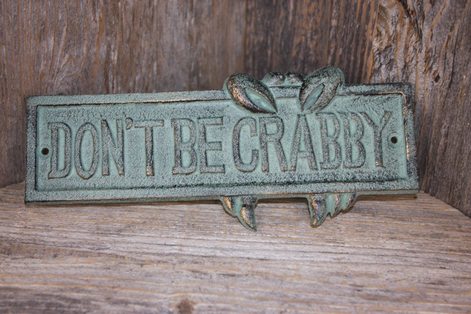 Don't Be Crabby Wall Plaque, Cast Iron, BL-66