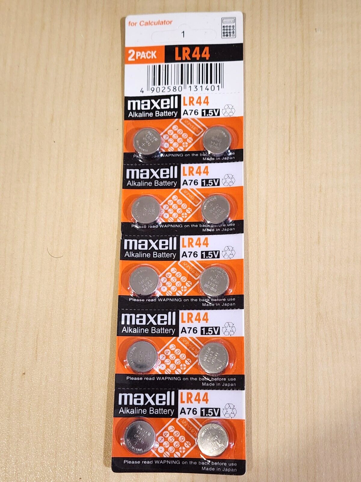 10 piece LR44 Maxell A76 L1154 AG13 357 New Alkaline Battery EXPIRE 2031