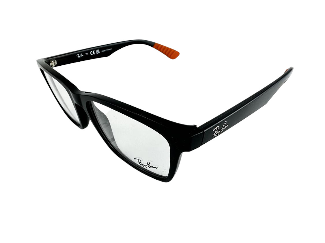 Ray Ban NEW Black Square Fashion Frames 55-17-145 Eyeglasses RX7025 Demo Lens