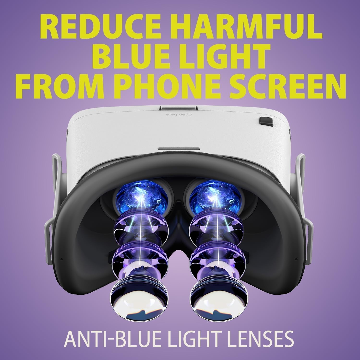 DESTEK V5 VR Headset for Phone with Controller, Anti-Blue light 110° FOV - White