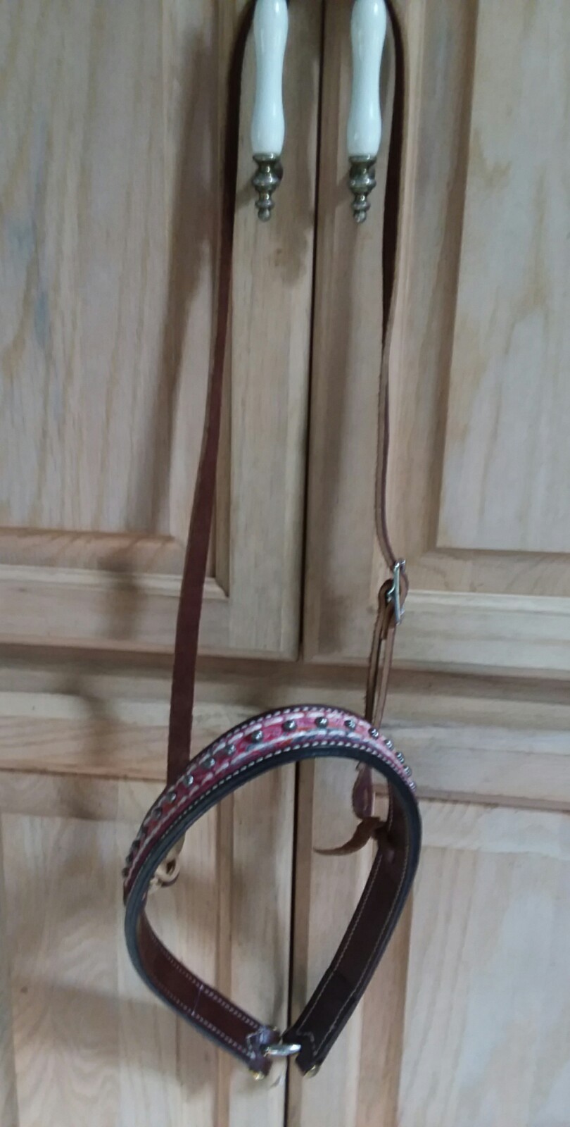 Weaver Leather Vintage Paisley Noseband with Pink Overlay