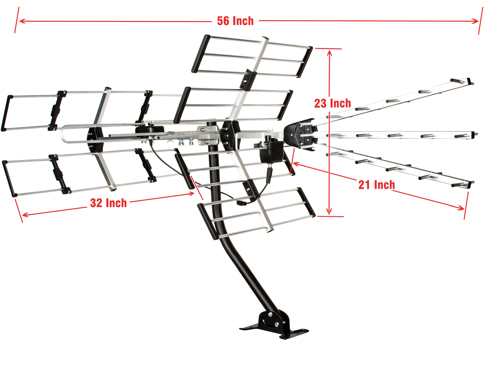 2024 Yagi 24 Elements Outdoor Antenna Long Range 4K ATSC 3 UHF VHF Clear Signal