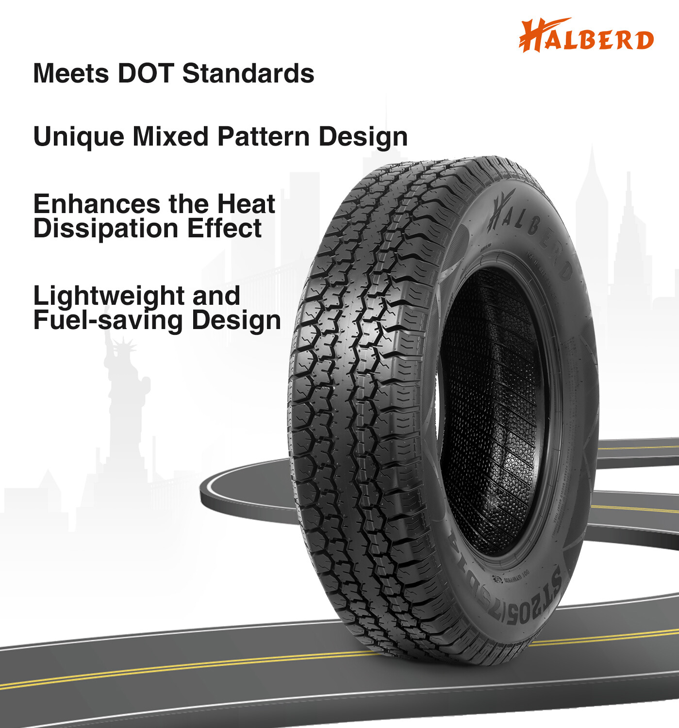 205 75 15 6PR ST205/75D15 Trailer Tire Load Range C Fuel-saving 205/75-15 Tire