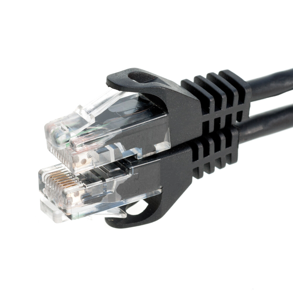 CAT6e/CAT6 Ethernet LAN Network RJ45 Patch Cable Black 25FT- 200FT Multipack LOT