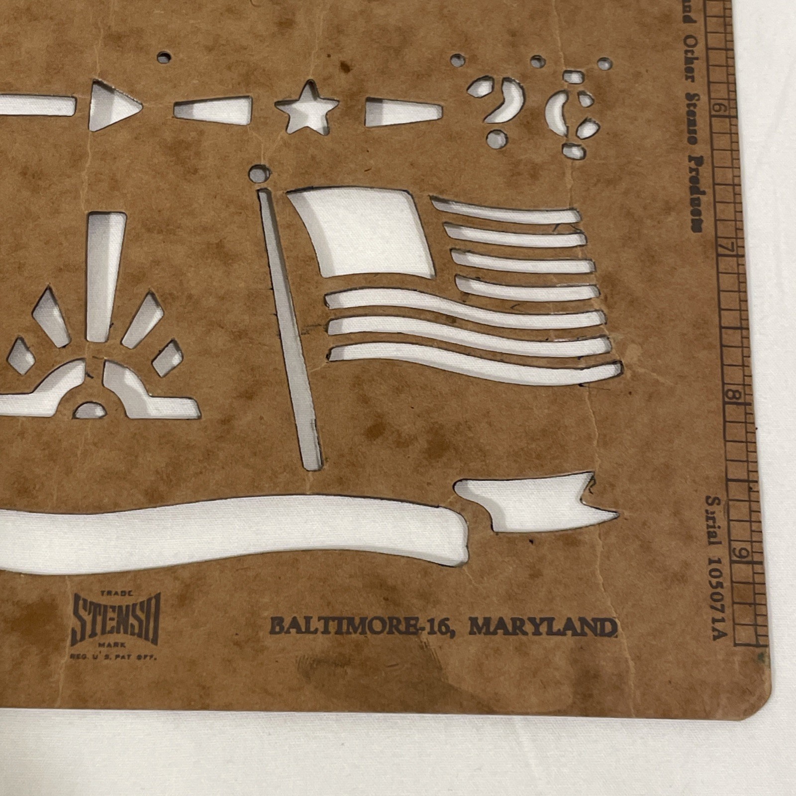 Vintage 1960’s Stenso Lettering Co - Lettering Guide Stencil No. 12, 1/2 Inch