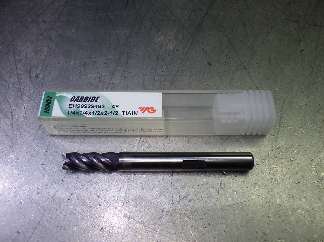 YG1 1/4" 4 Flute carbide SQ Endmill 1/4" Shank QTY5 EH99929483 (LOC1553A)