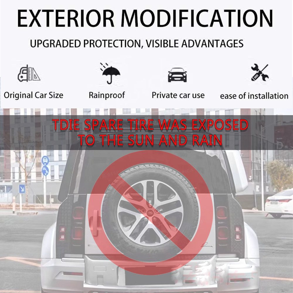 US Stock Gray Spare Tire Cover Wheel Cover Fits Defender 2020-2026