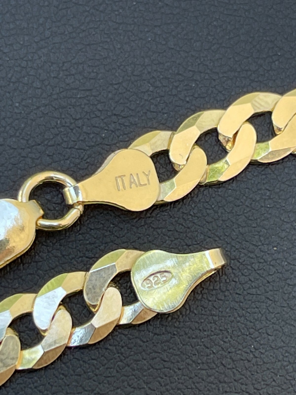 14k Gold Plated 925 Sterling Silver Flat Cuban Bracelet