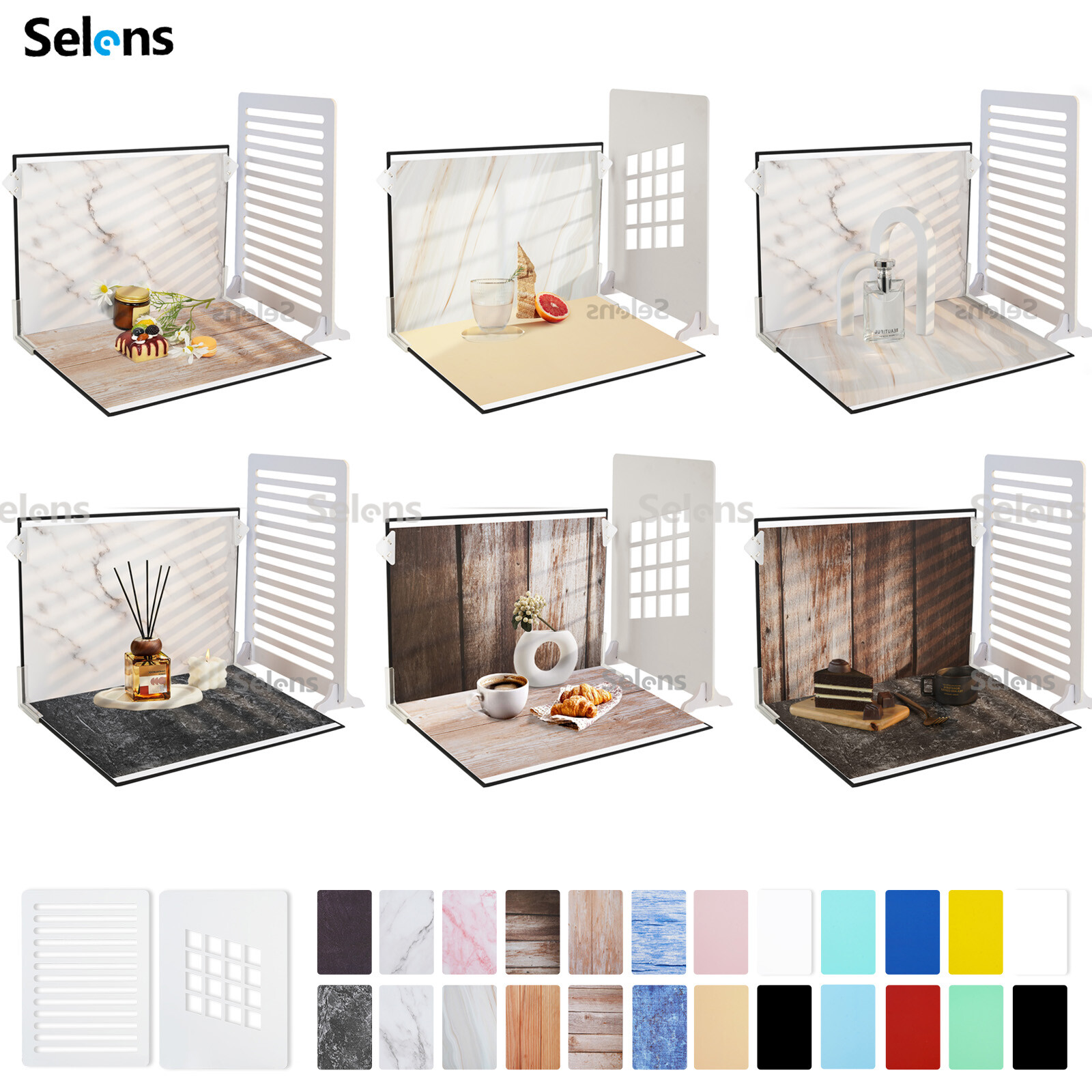 12Pcs Photography Background Paper Photo Backdrop Board Table Top Small Product