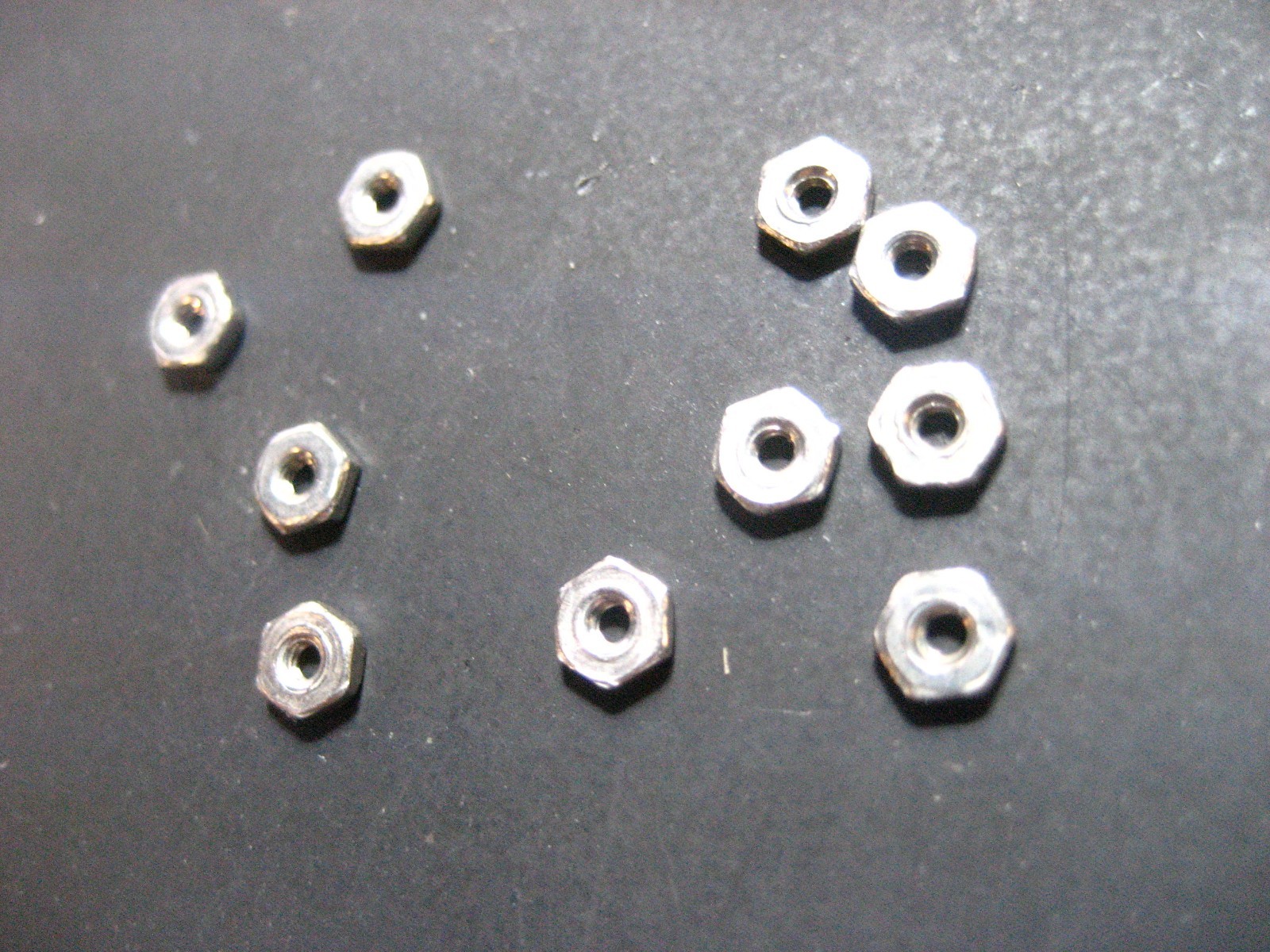 HO Slotcar Axle Nuts 0-80 thread for Aj's Axle's (package  of 10 )