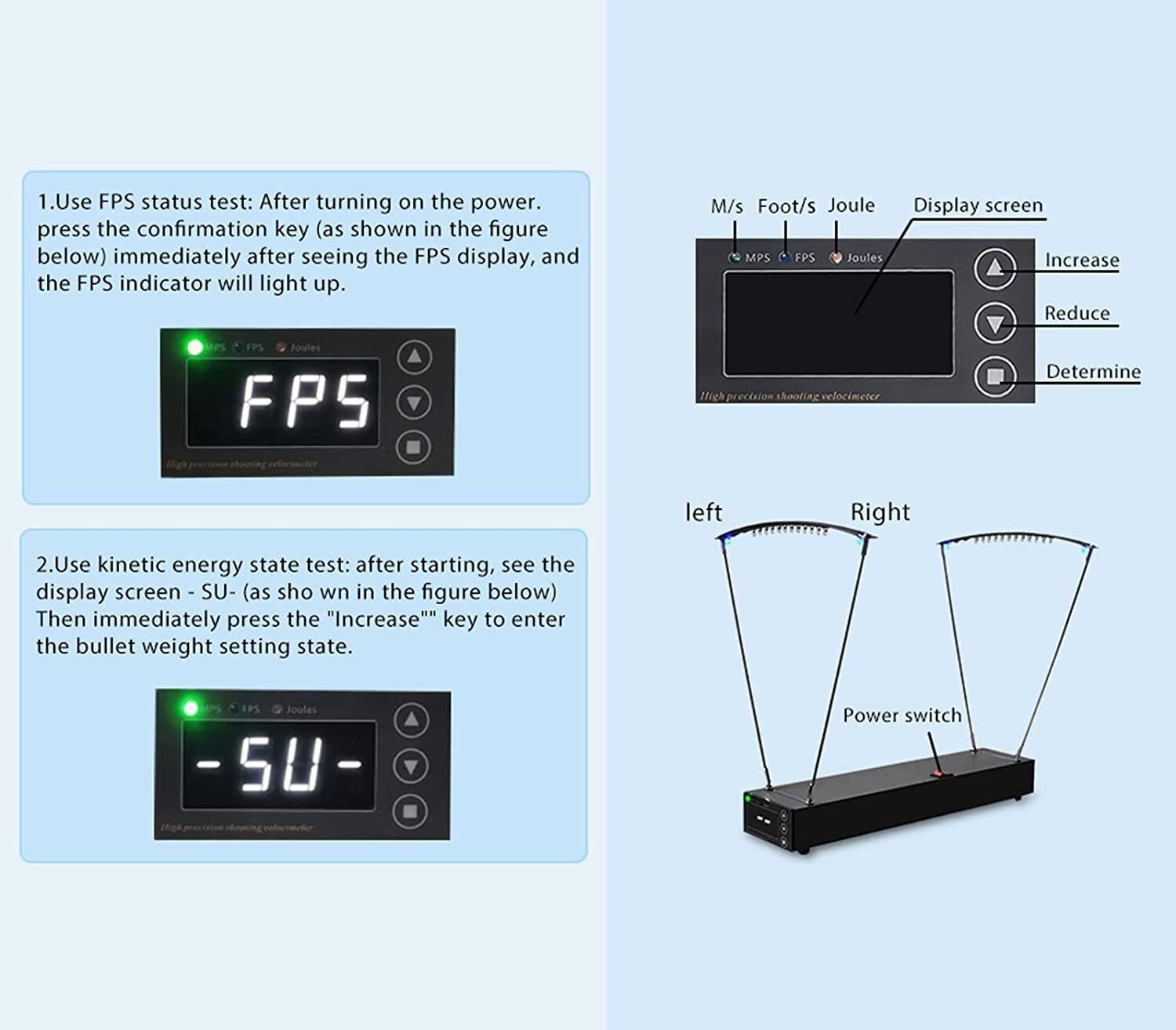 Precision Ballistic Chronograph Arrow Shooting Speed Tester Velocity Measurement