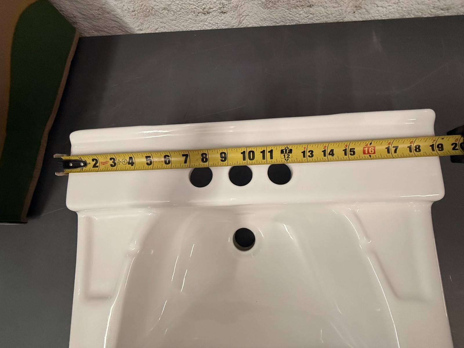 Cato White Caribe Jazmin 4" Faucet Centers Wall Mount Lavatory Sink 15035010100