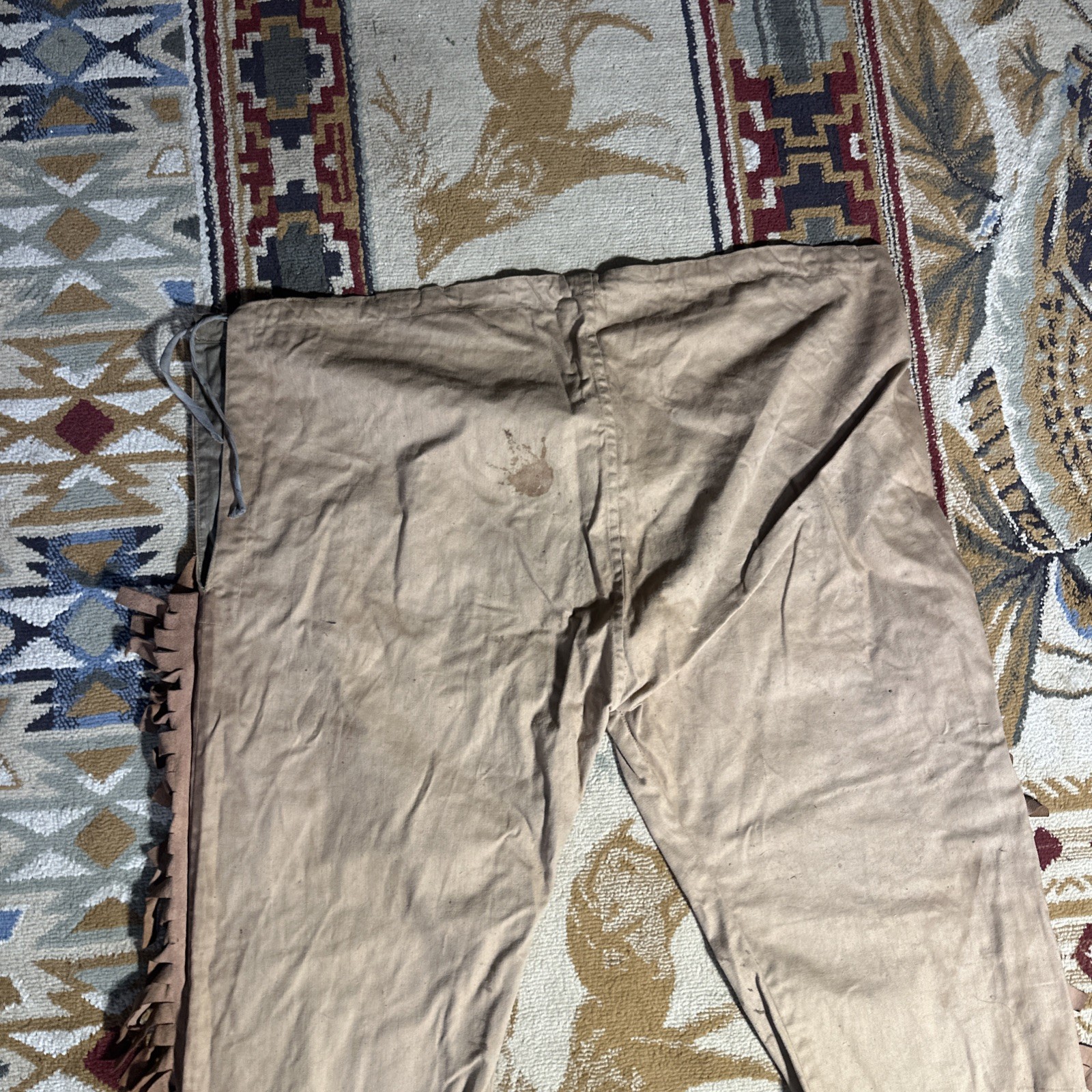 MLC Old Vintage Native American Indian Leggings Chaps With Hide Fringe