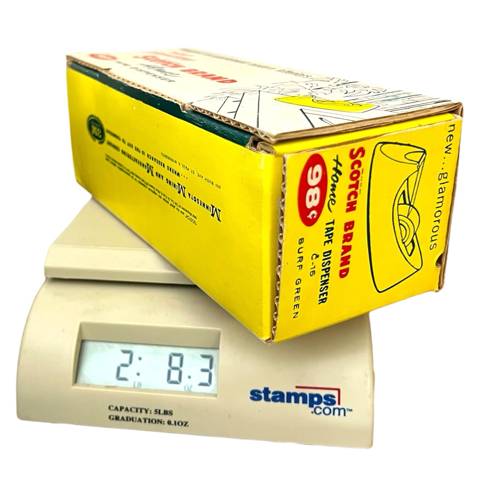 VTG Late 1950s-Early 1960s Scotch Brand 3M Surf Green Tape Dispenser C-5 NIB