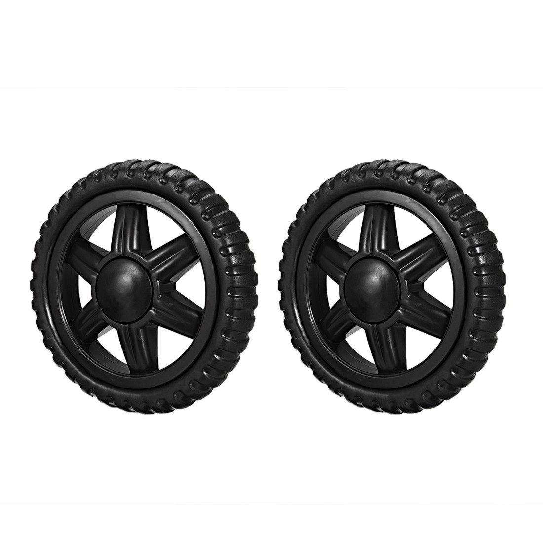 2Pcs 5" Shopping Cart Wheel Replacement for Luggage Cart Caster Rubber Black