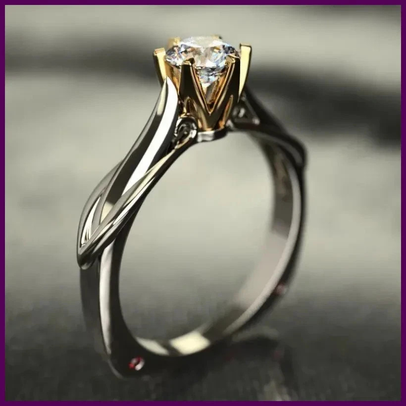 HOT DEAL 18K Gold Ring for Women Moissanite Natural Gemstone Luxury Jewelry Gift
