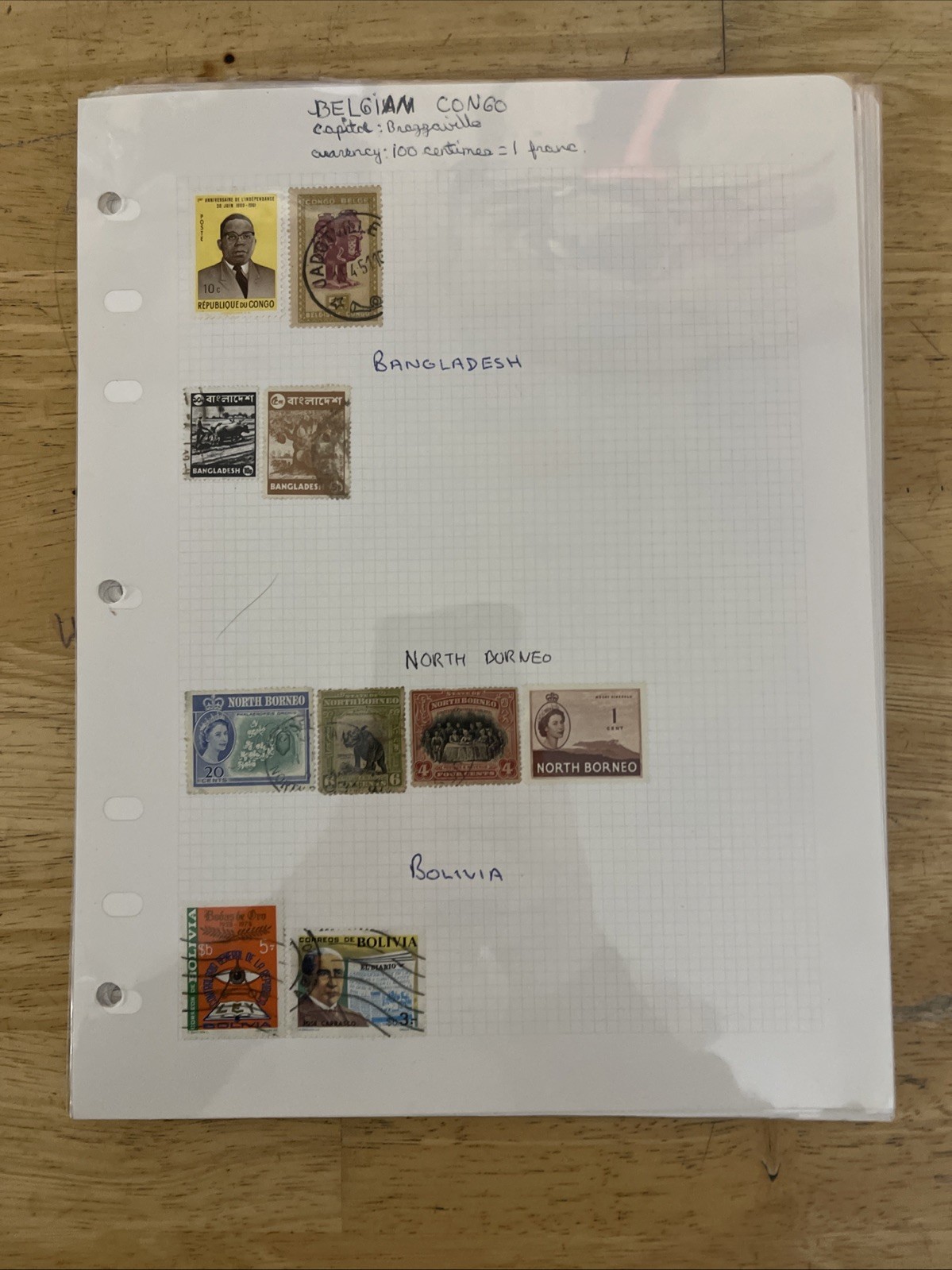 Lot of new and used stamps from all over the world. ON Paper.