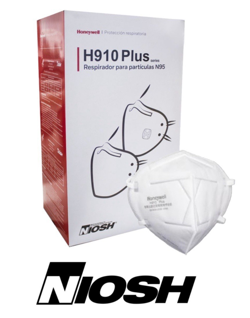 Honeywell N95 - H910 Plus Flat-fold - Box Of 50 Masks - NIOSH