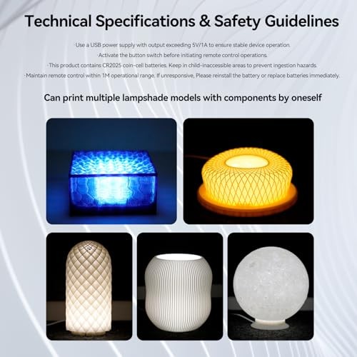 3PCS Remote Control RGB LED Lamp Kit 001 for Bambu 3PCS RGB LED Lamp Kit 001