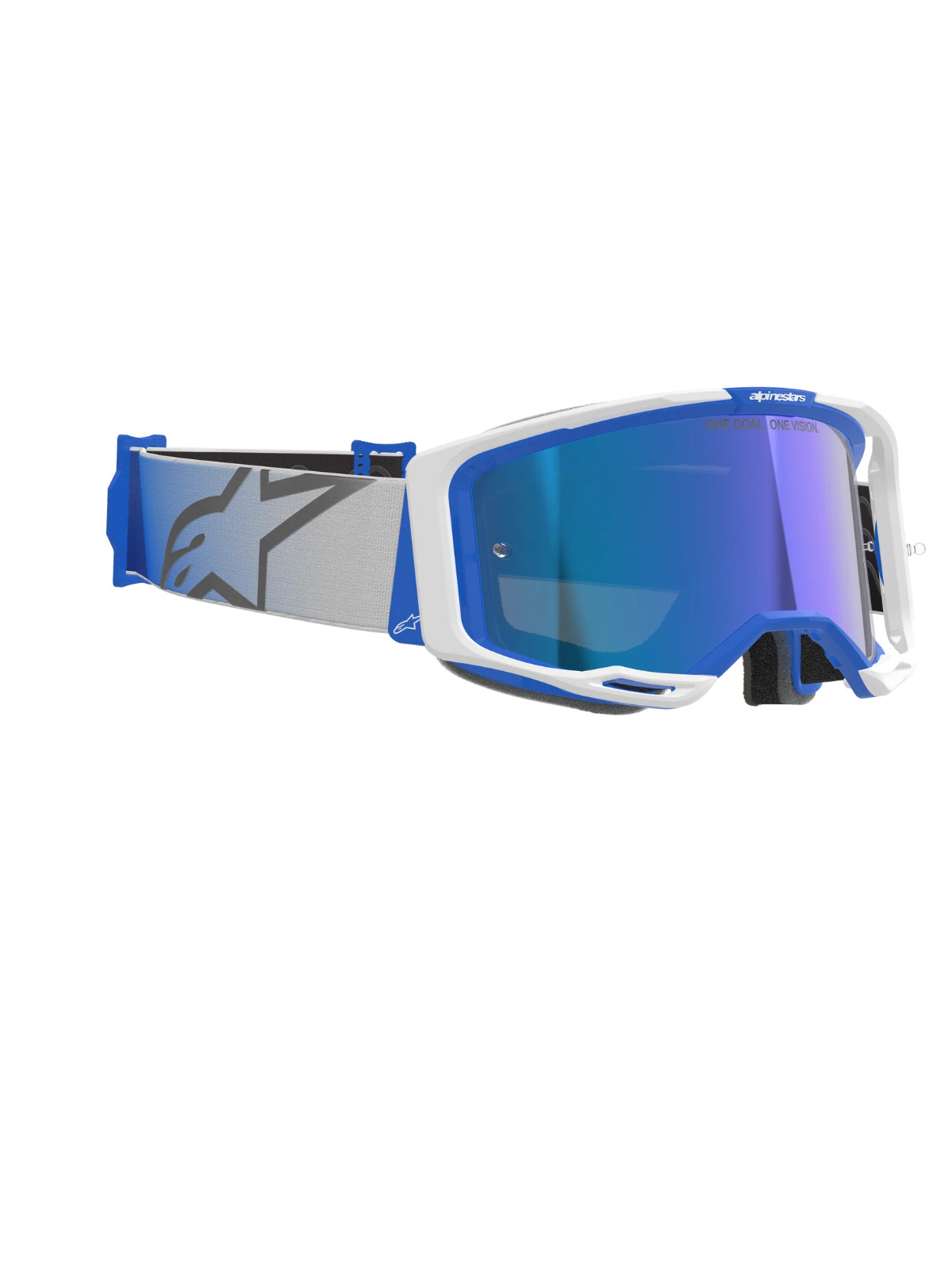 Alpinestars Vision 8 MX ATV Goggle - Corp - Blue/White - Blue Mirror Lens