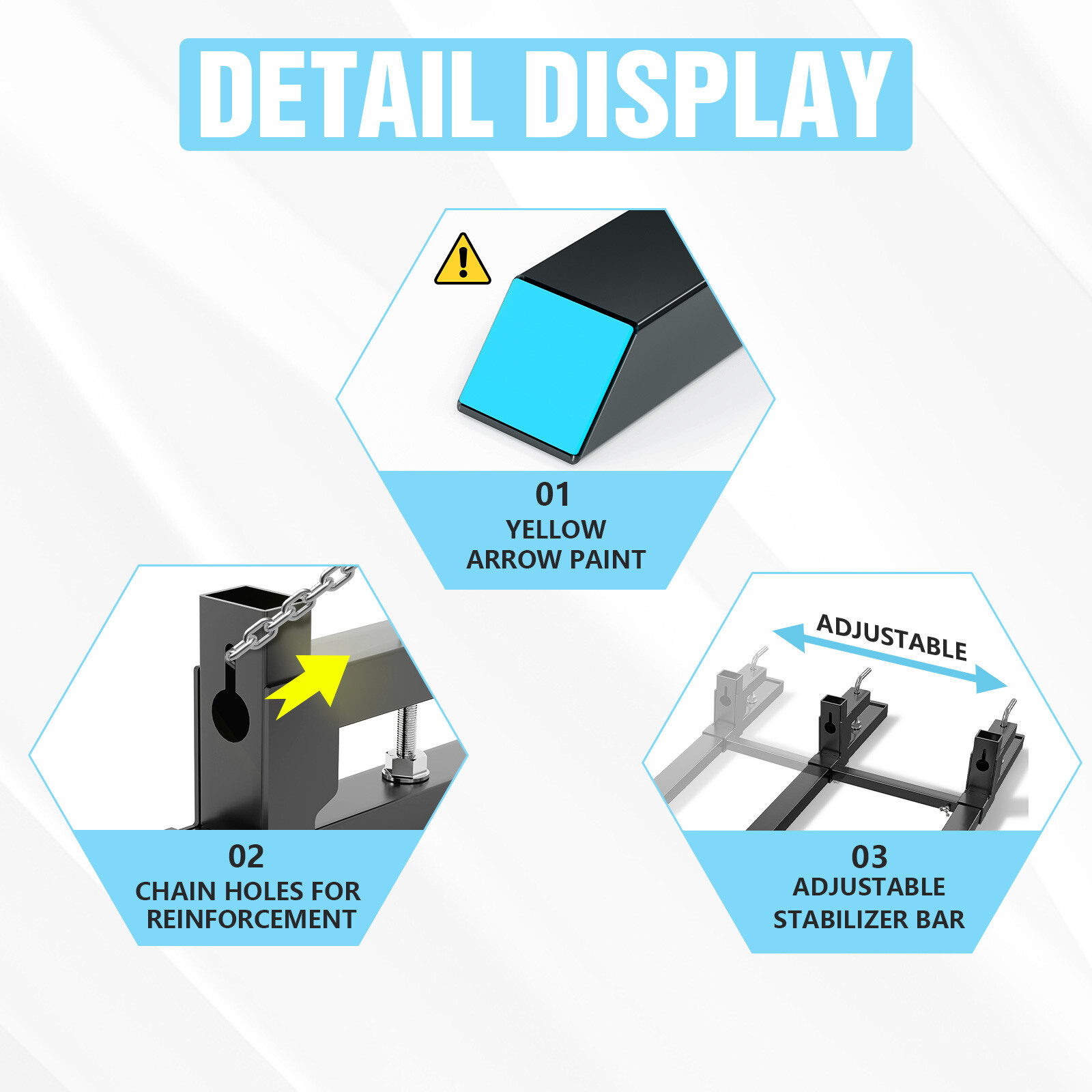 60" Clamp on Pallet Forks 4500lbs for Loader Bucket Tractor with Adjustable Bar