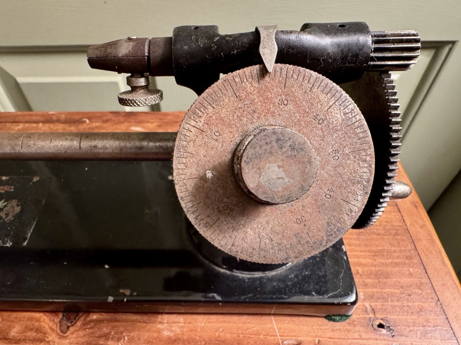 Rare Antique Textile Thread Counter Iron and Brass￼.