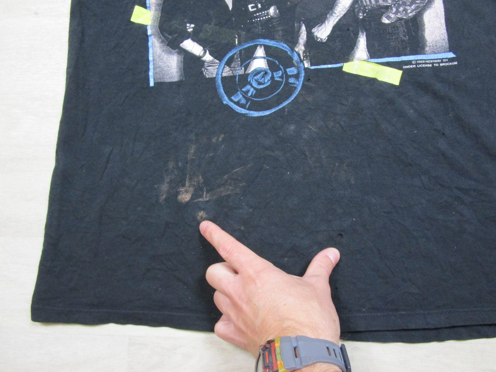 Vintage 1980s Highway 101 Band T Shirt Size (XL) Brockum Distressed Worn 1988