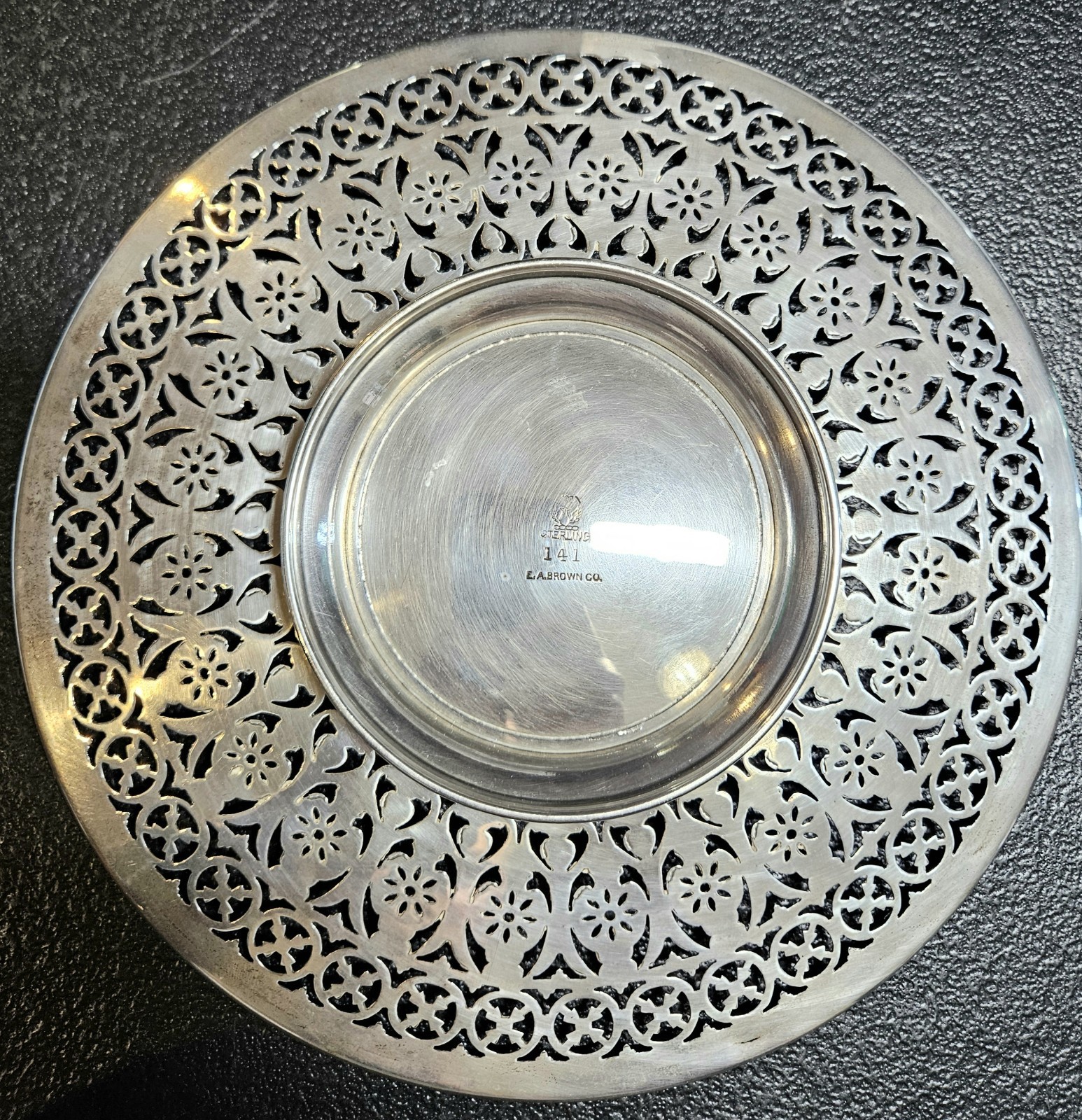 E. A. Brown Antique Sterling Silver Fancy Tray / Dish