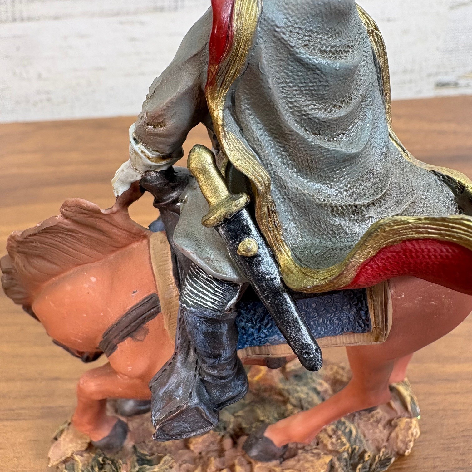 Civil War Stonewall Jackson Mounted Battle Scene Figure Hand Painted Resin 4"x5"