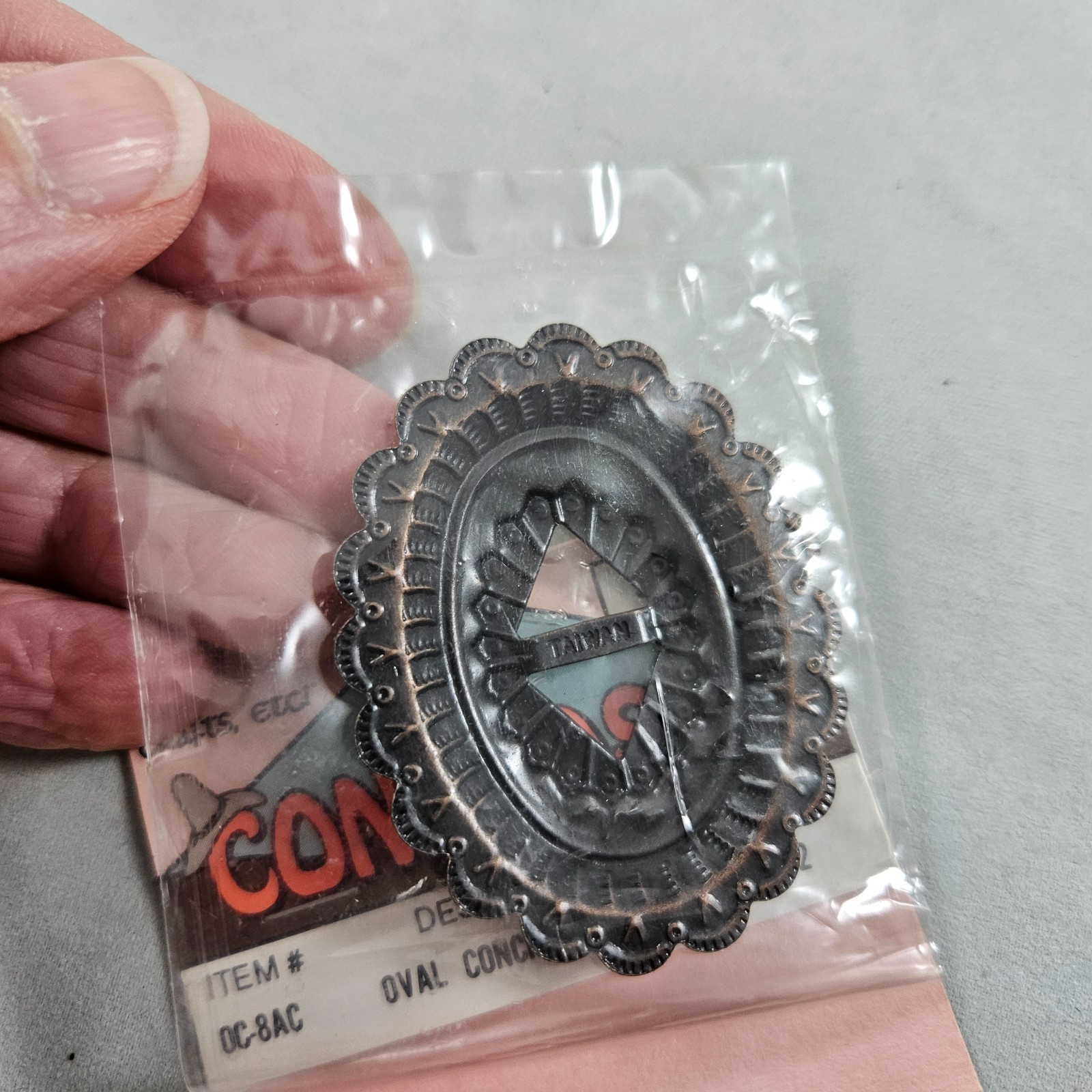 21 Oval Conchos Slotted Antique Copper Saddle Western Leather Crafts Large Vtg