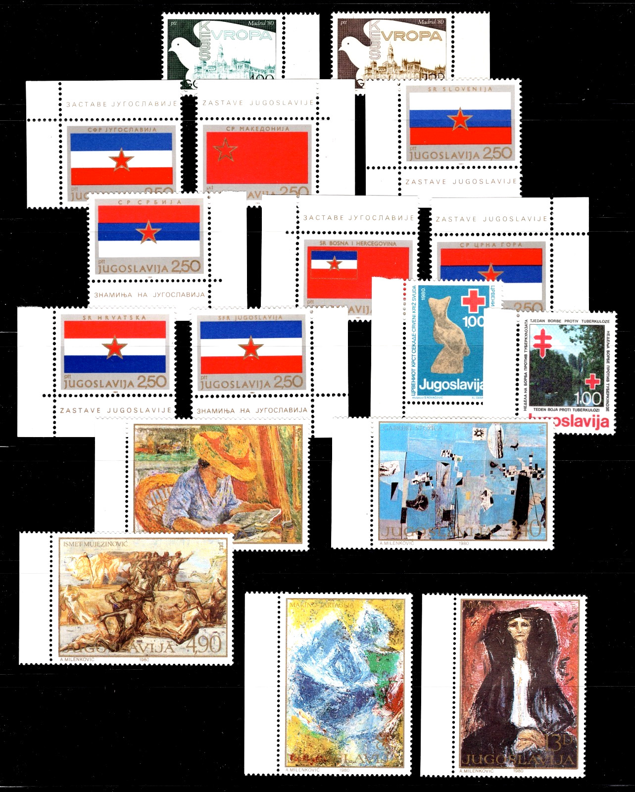 Yugoslavia Sc#1457/RA64, 1980 Collection: 60+ Stamps Mint NH OG