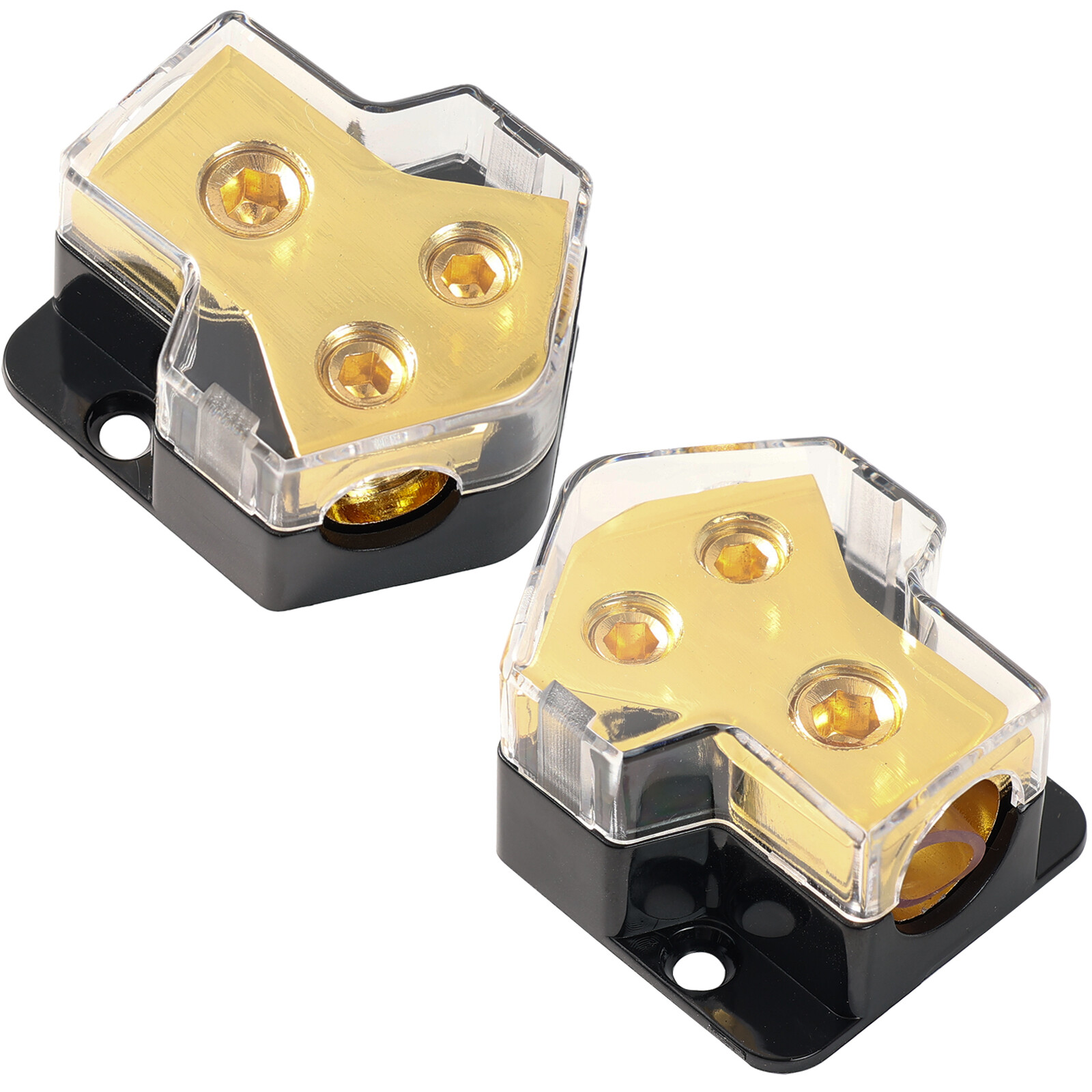 2x Car Audio Splitter Amp Distribution Power 0/2/4 Gauge In 4 / 6 / 8 Gauge Out.
