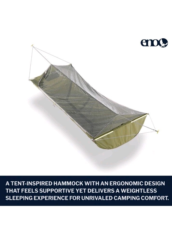 ENO SkyLite Hammock Portable Hammock Bug Net SLT136 Color Evergreen - NEW