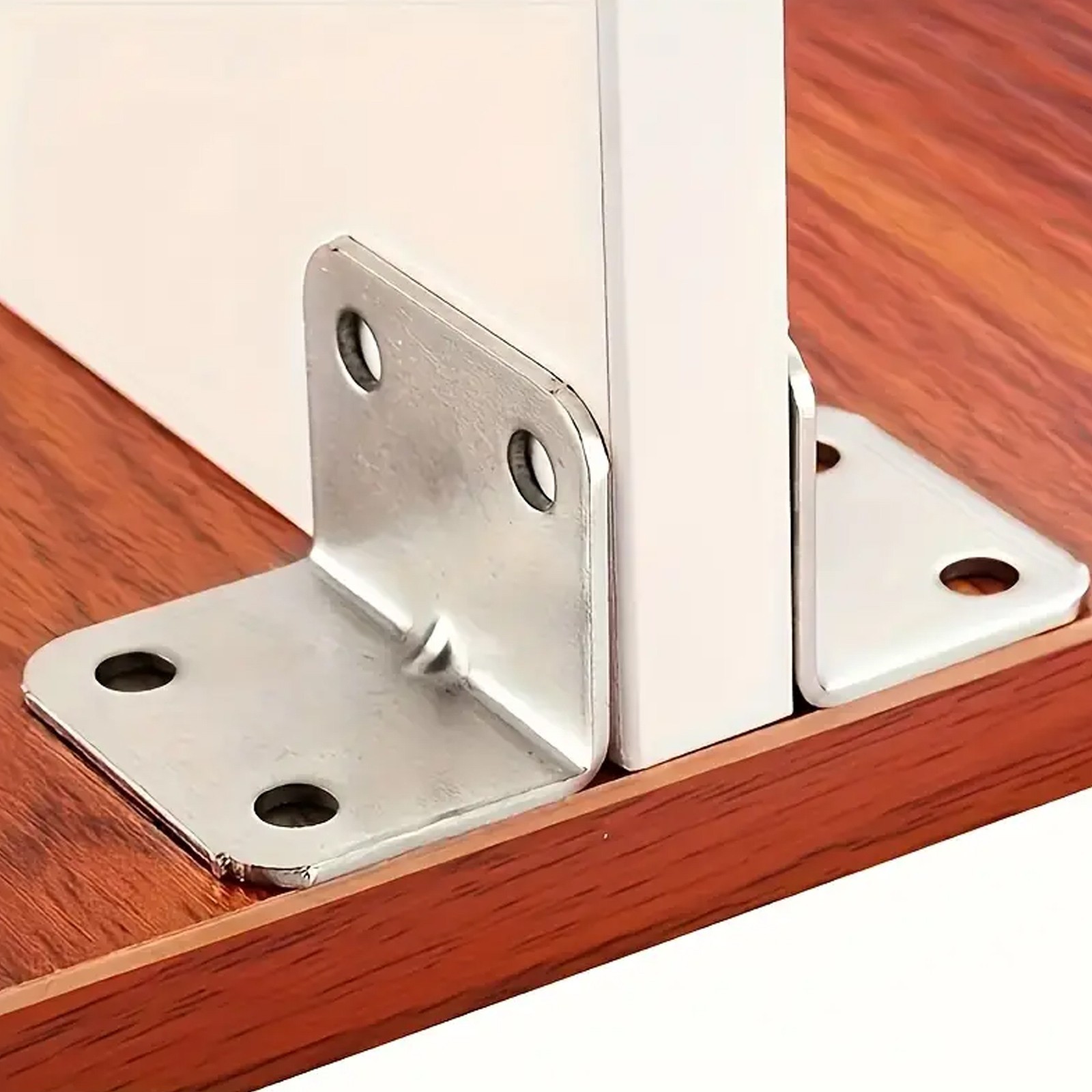 Stainless Steel L-Shaped Bracket Corner Brace 0.79in 90 Degree Angle Corner Lot