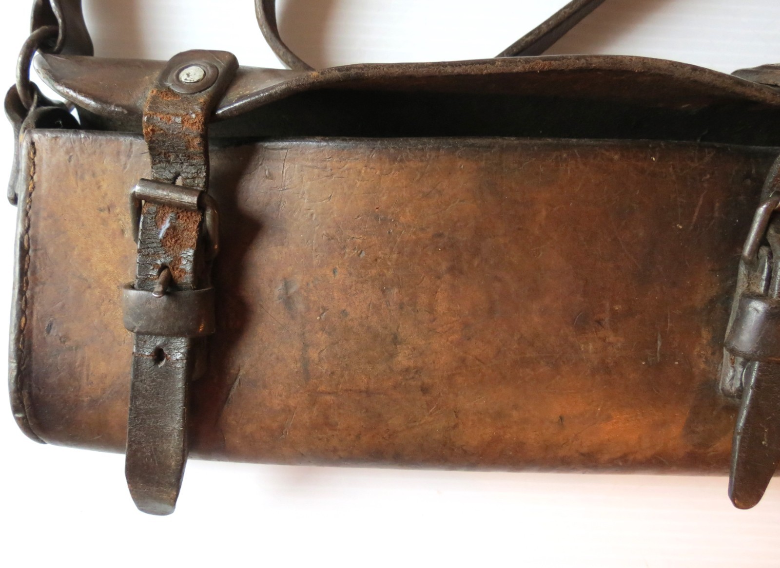 Antique Leather Cartridge Box Case Civil War Era 17 3/4" L