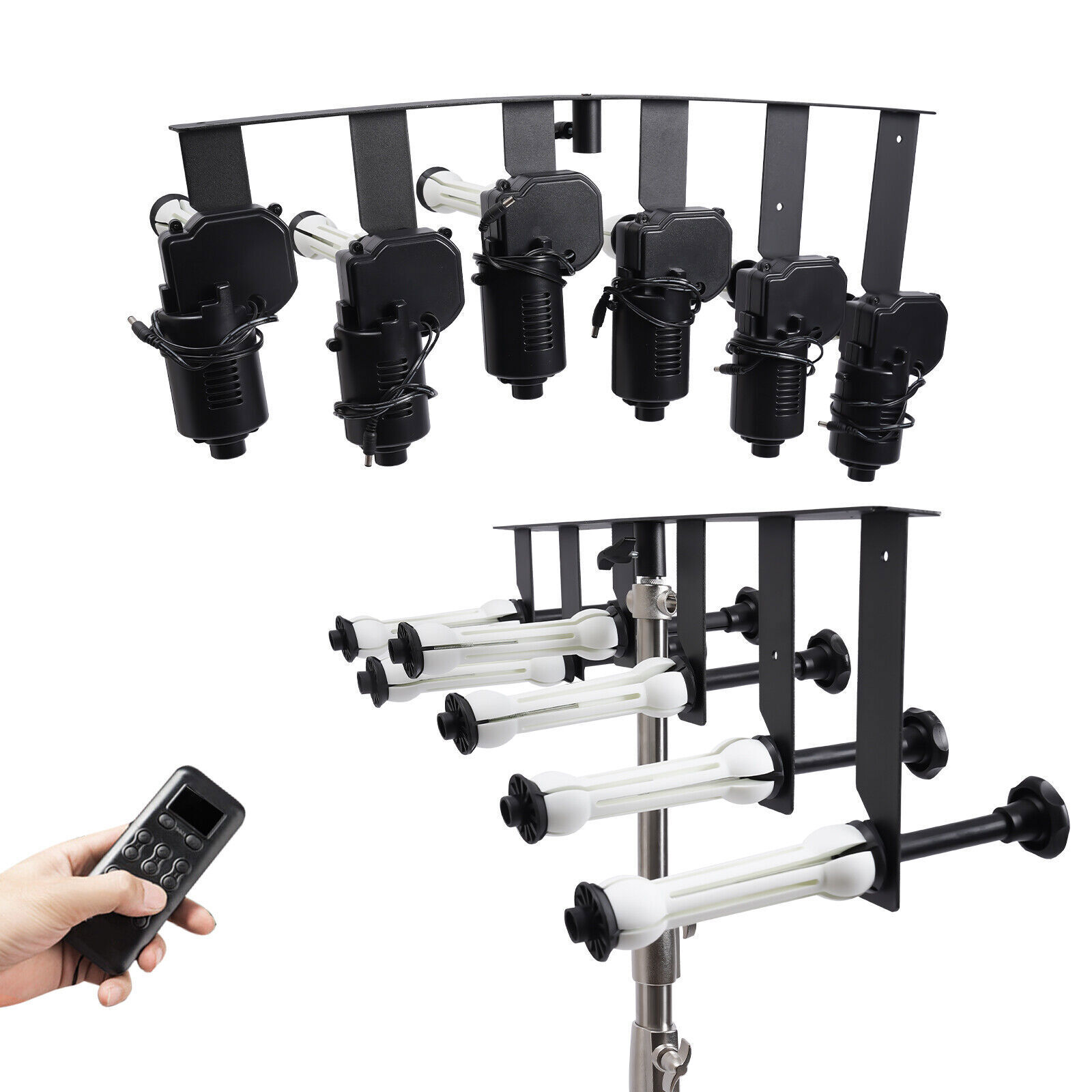 Motorized 6-Roller Backdrop Support System Wall Mount Photo Video w/ Remote