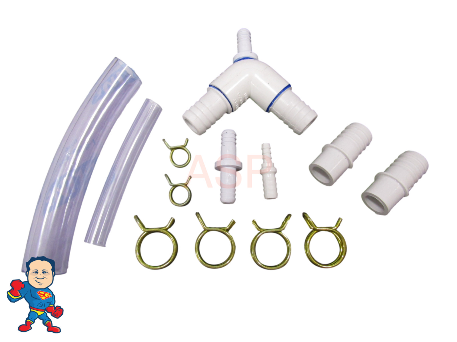 Circulation Pump Fitting Watkins Hotspring 3/4" bar x 3/4" Barb 3/8" Barb Kit