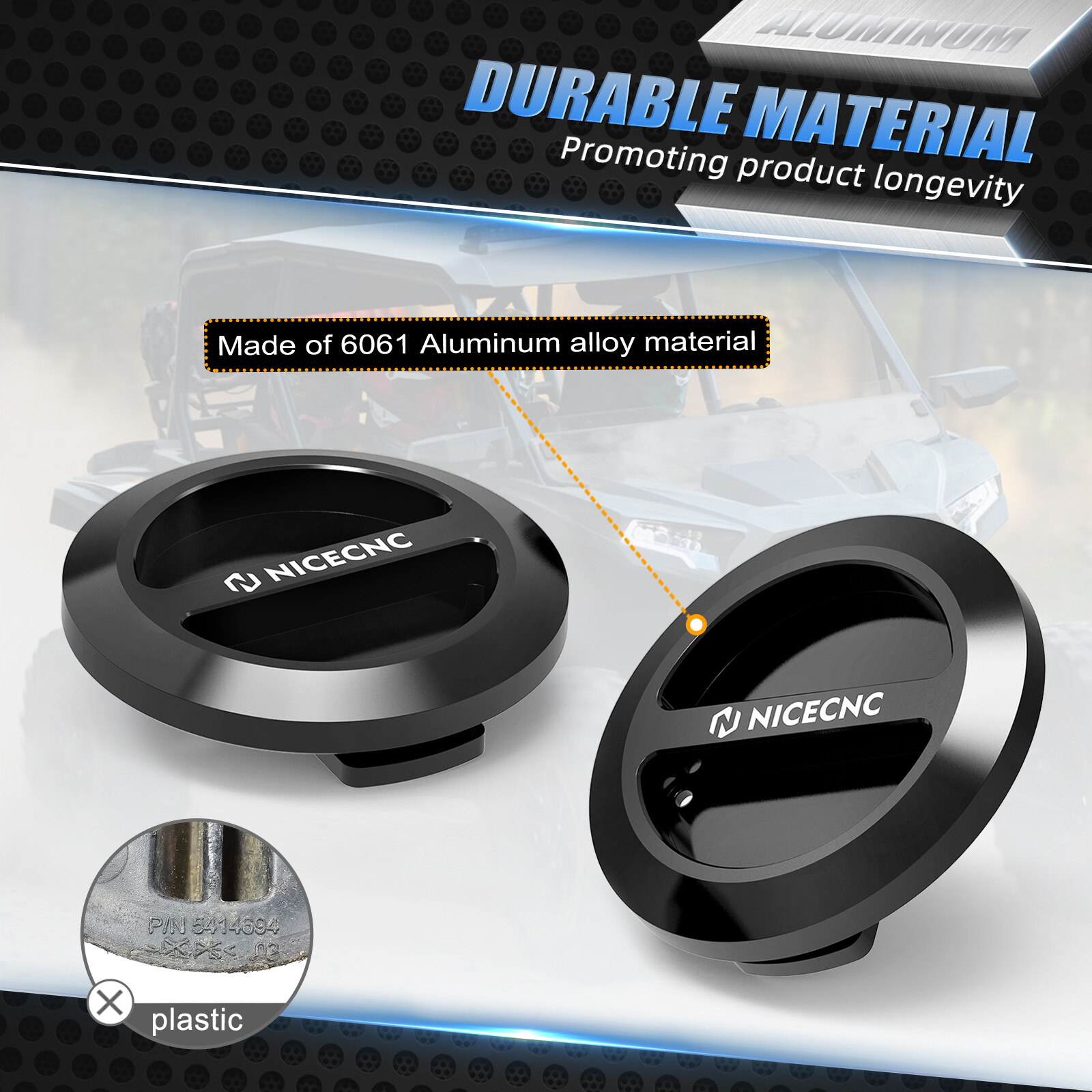 NICECNC 1Pair Floor Drain Plugs For Polaris RZR XP 1000 2014-2023 #5414694