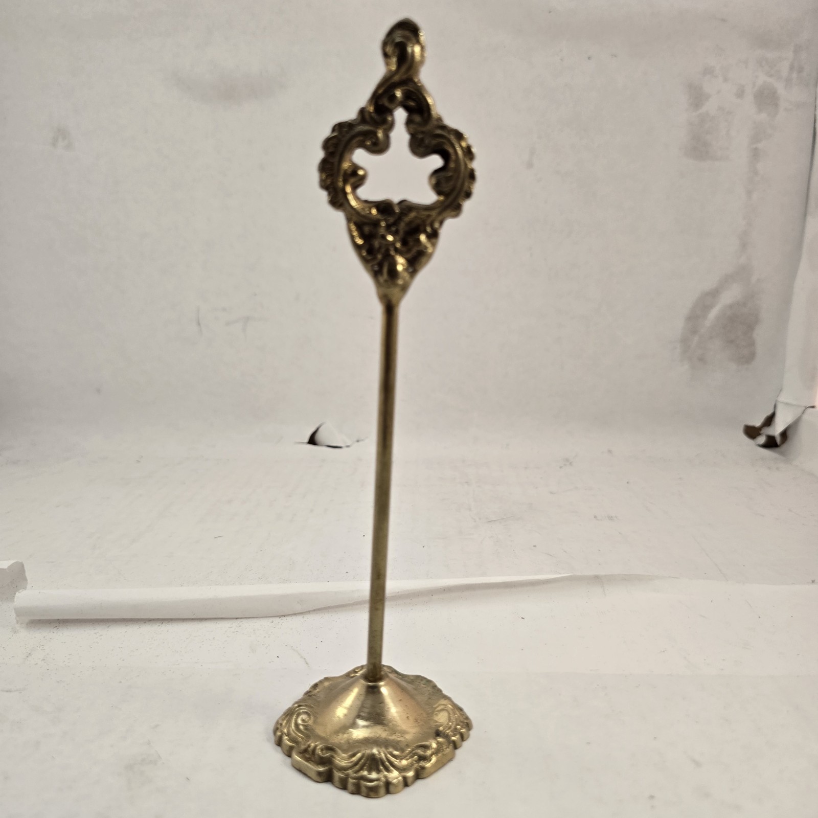Vintage Brass Plate Display Stand Liards Ltd India Ornate Tabletop Holder