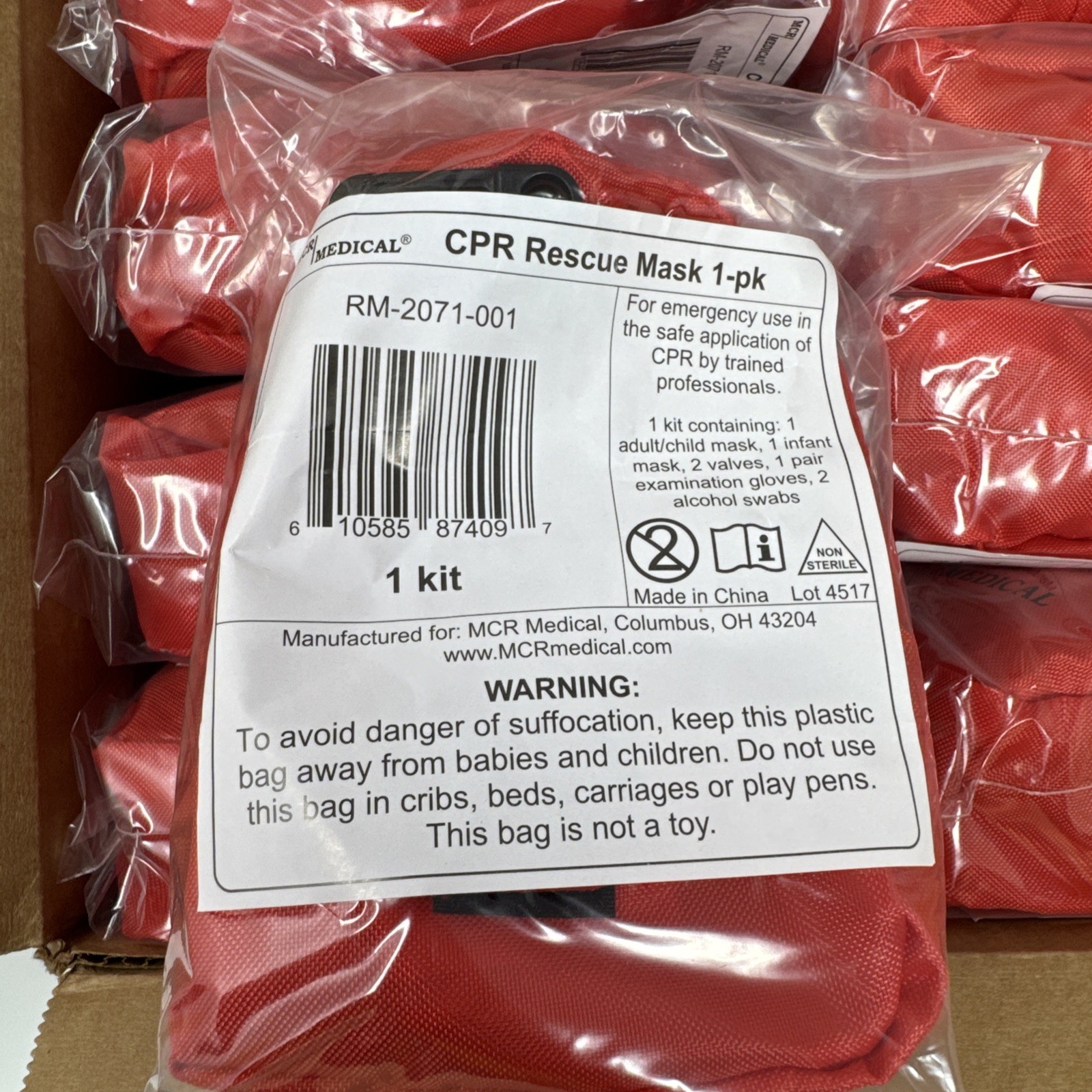 CPR Rescue Mask Kit : 10-pack RM-2071-010 MCR Medical