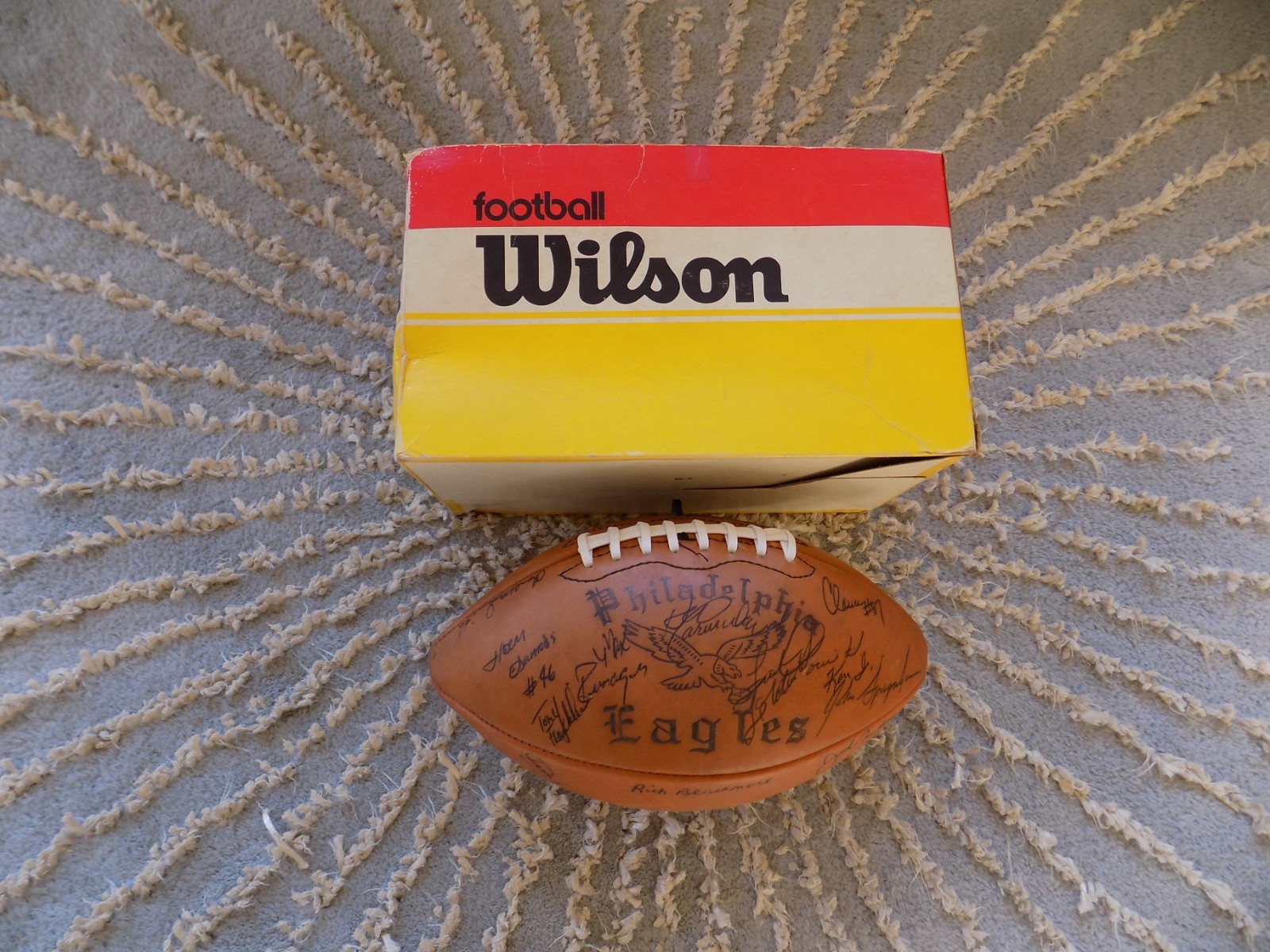 Philadelphia Eagles NFC Champions 1980 Team Issued Signed Wilson Football
