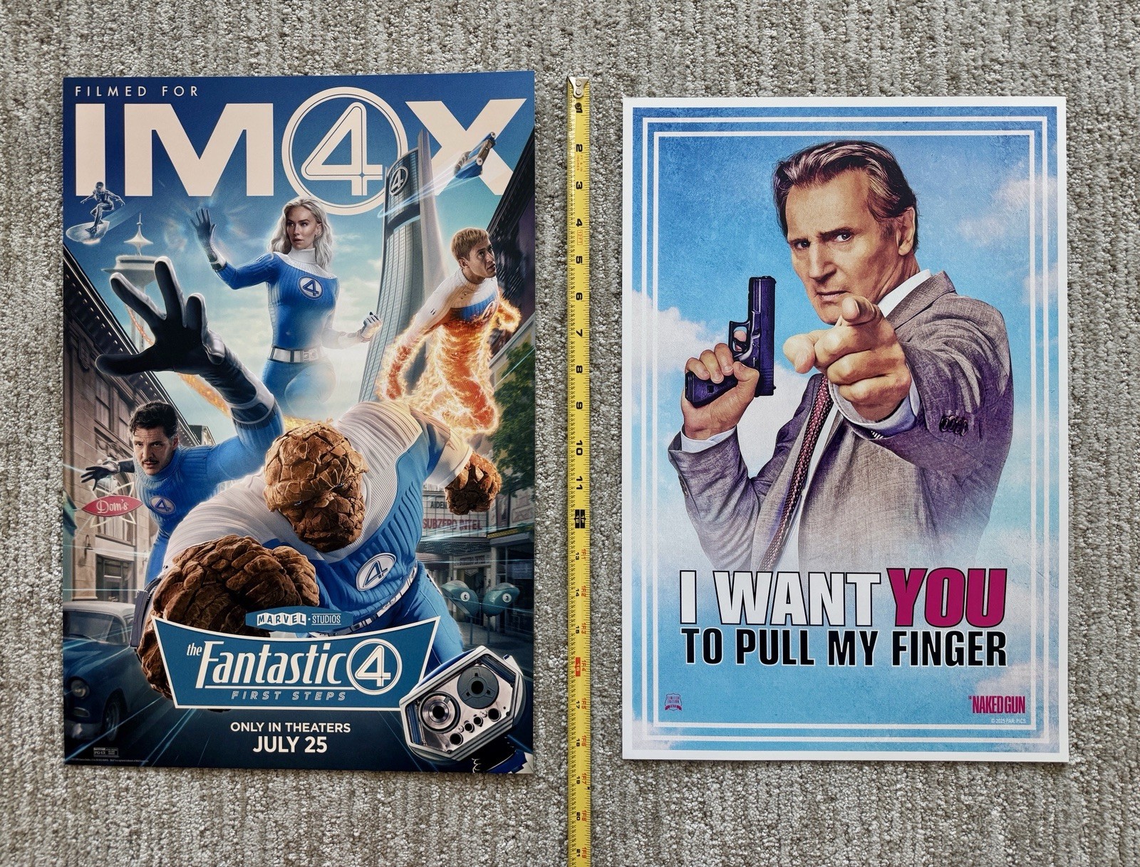 Fantastic Four First Steps AMC IMAX 19x13 Sunday Supper Poster & Bonus Naked Gun