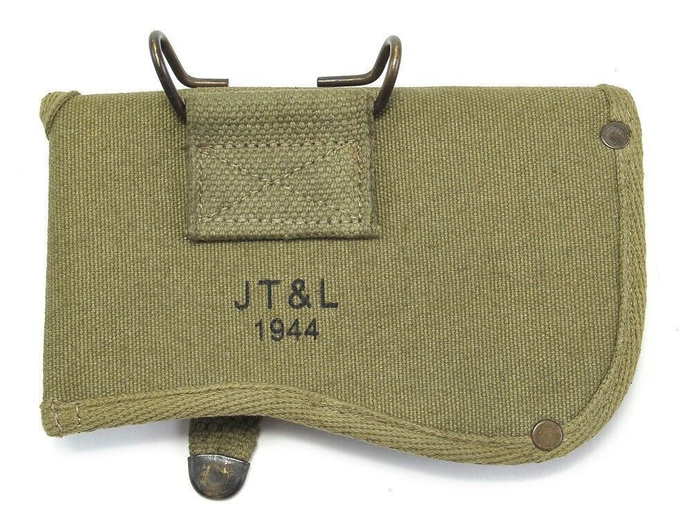 US WW2 Military Hatchet Ax cover OD marked "JT&L 1944"