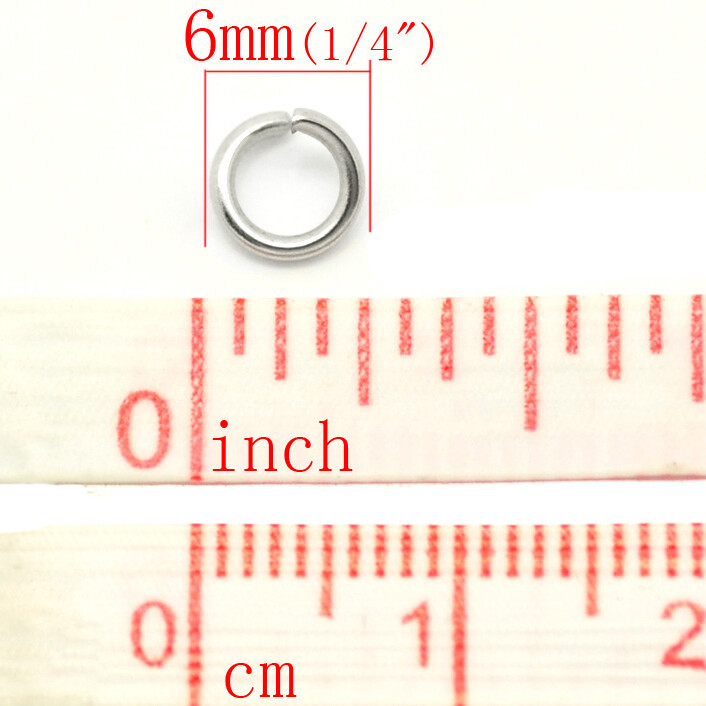 Jump Rings 6mm - 100/200/500 Stainless Steel 18 Gauge 1mm Split Jump Rings F7923