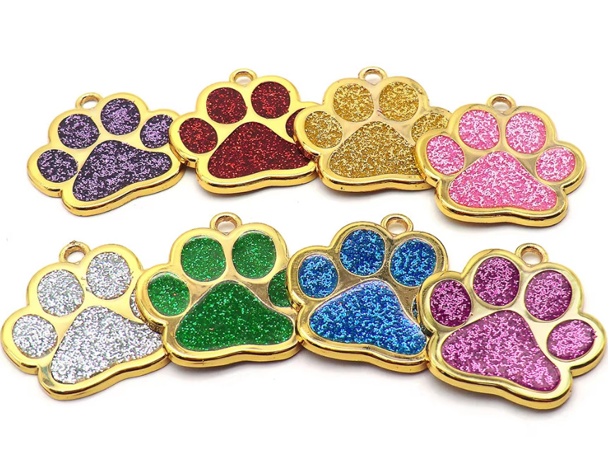 Golden Paw PET ID Tag Engraved Custom CAT DOG Collar Tag | High Quality