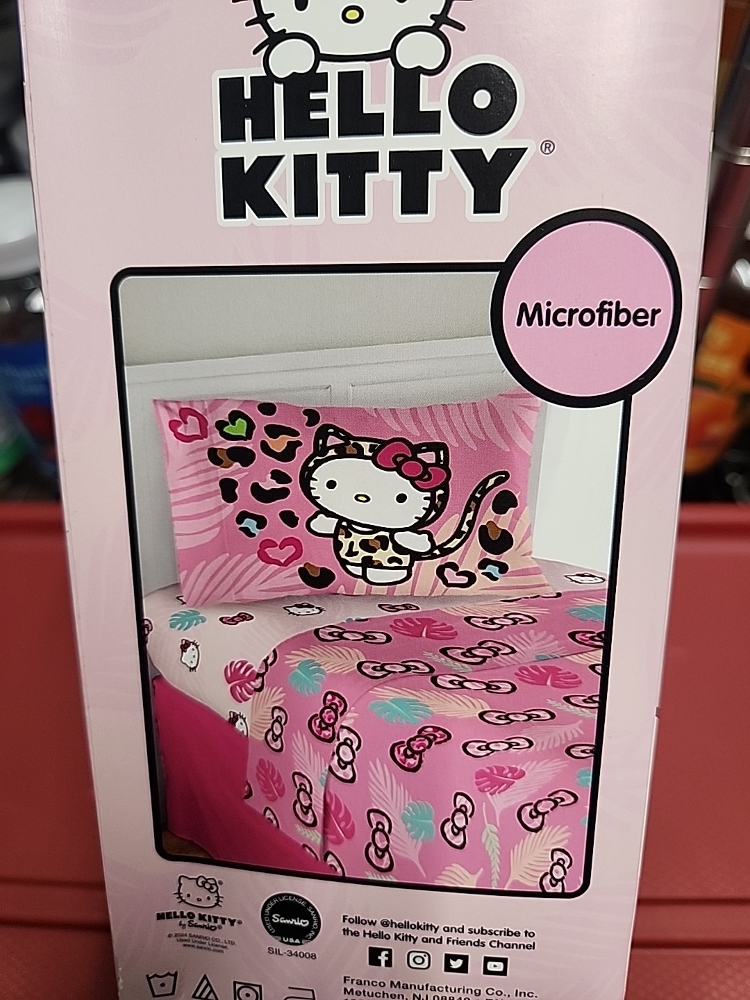 Hello Kitty Wild Jungle 3 Piece TWIN Sheet Set / Microfiber