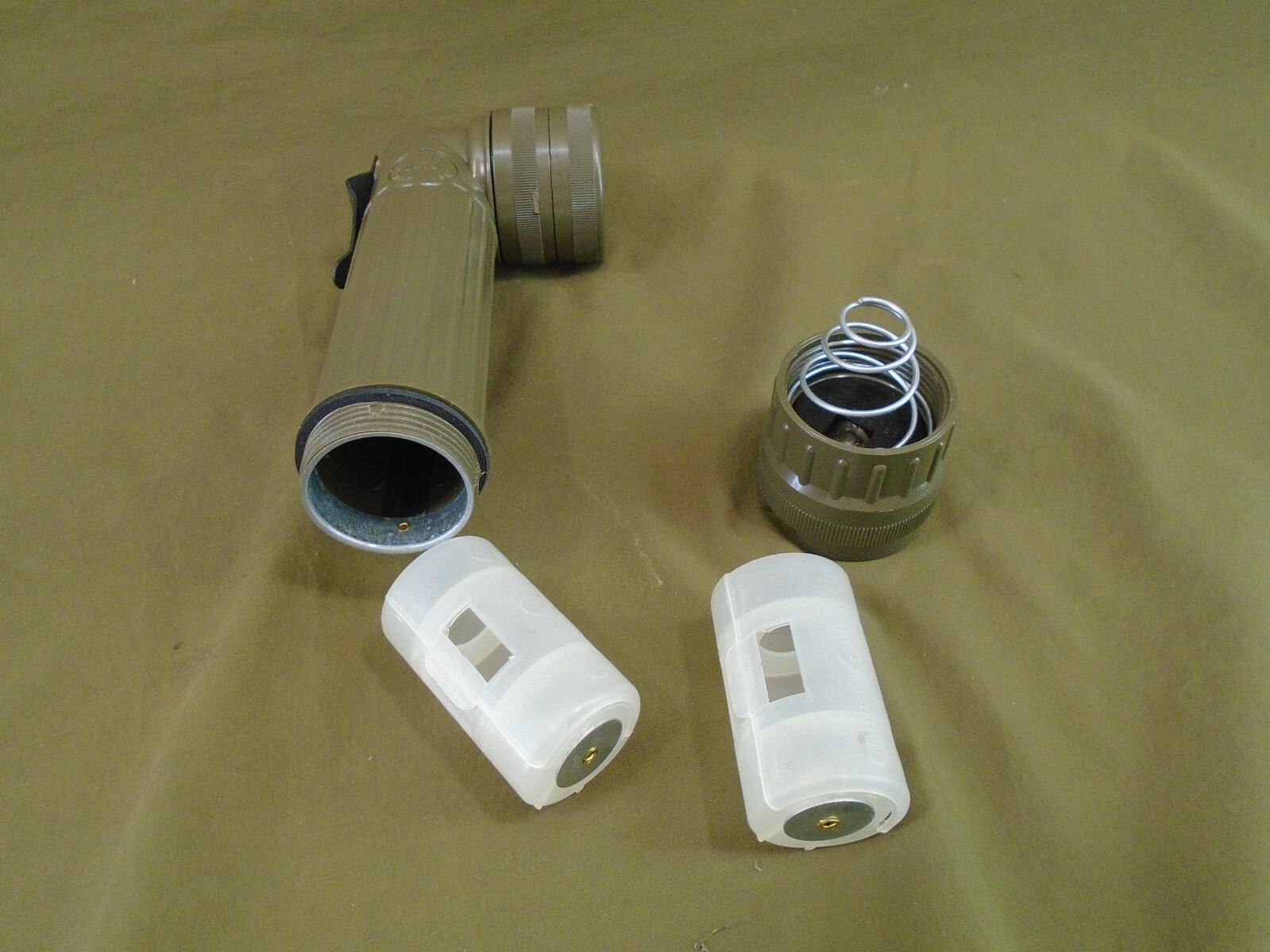 US Military Green Flashlight Fulton MX-991/U w LED & AA Battery Conversion 179-B