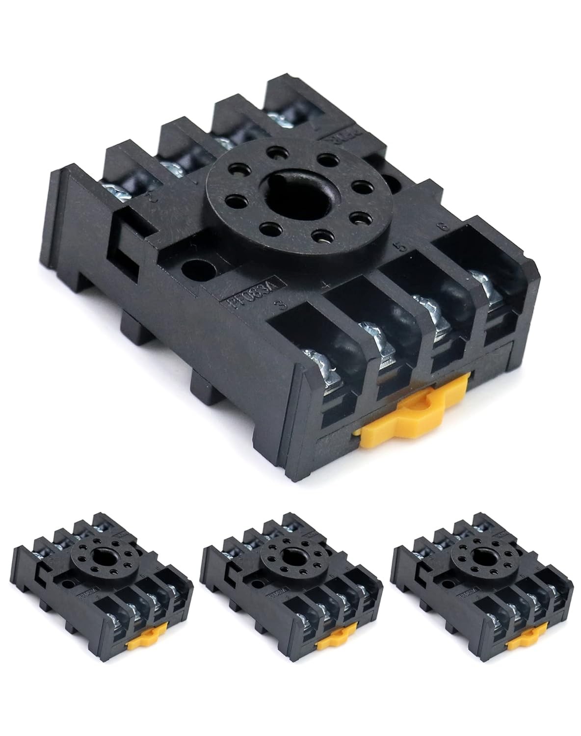 QWORK 8 Pins Relay Socket, 4 Pack 600 V 10 Amp Octal Socket with 4